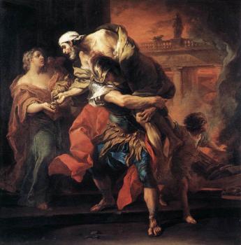 Carle Van Loo : Aeneas Carrying Anchises